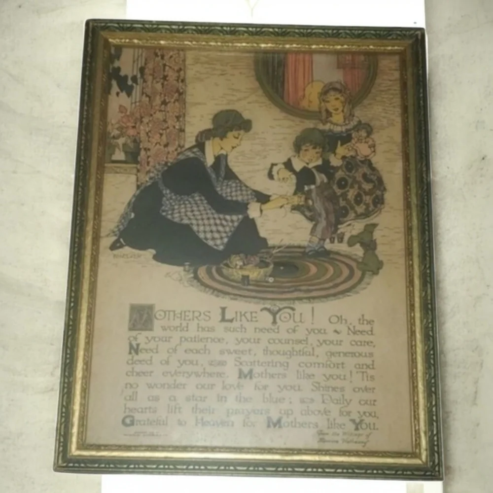 Vintage Framed Art with Mothers Poem 9x7x1/4 Perfect For Mother's Day Mom